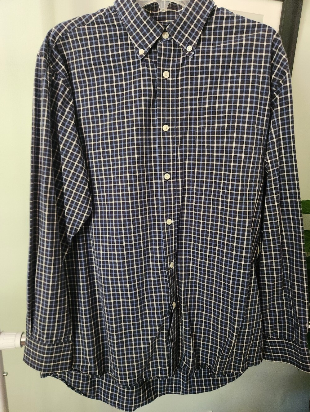 Express Navy and White Men's Shirt